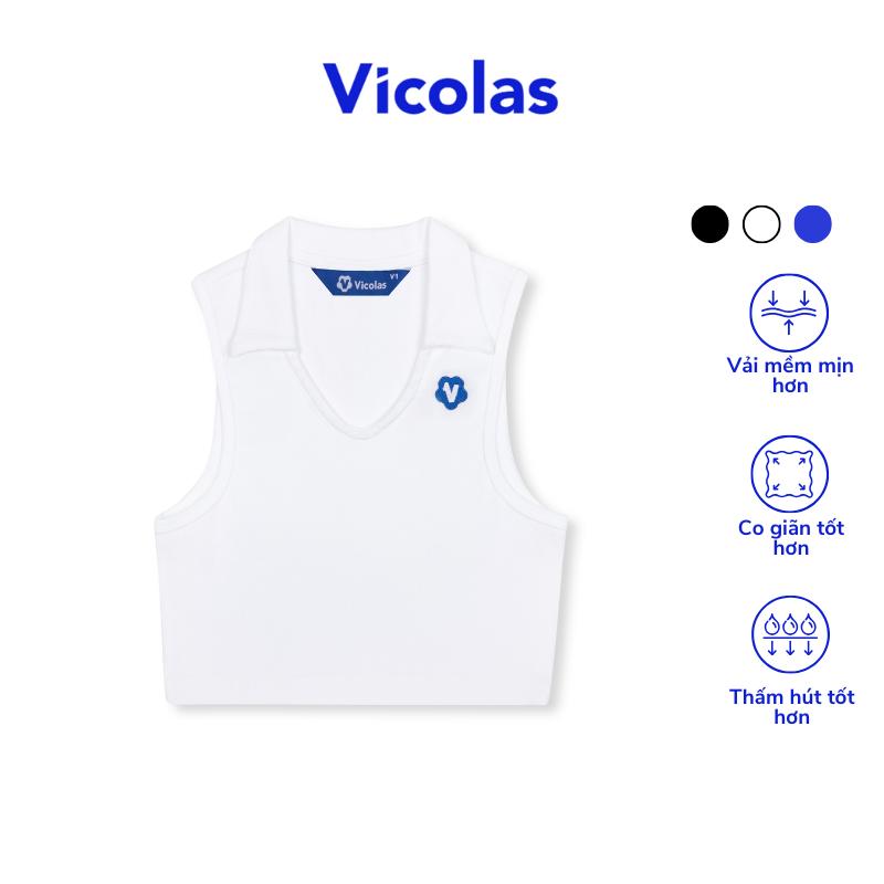 Áo croptop ba lỗ nữ cổ V chất cotton thun gân co giãn - VICO5 CỔ V CROPTOP 0