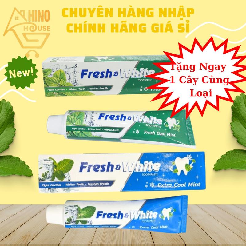   Mua 1 tặng 1  Kem Đánh Răng Fresh & White 160g Thái Lan Hộ Trợ Chăm Sóc Răng Miệng - Hinohouse 