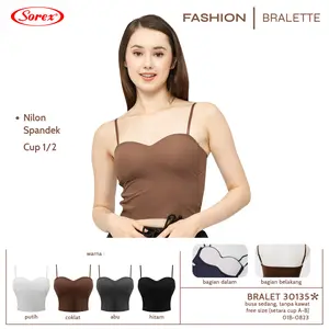 [NEW PRODUCTS]LETTE Sorex Basic Free Size bb 40-55kg Nilon Spandek Cup 1/2 Bra Crop Wanita Kemben Seamless