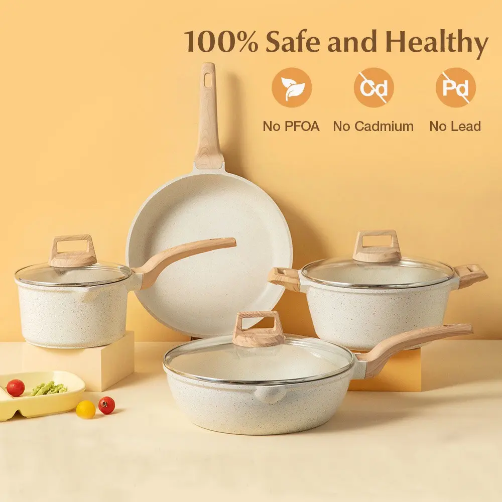 Non Stick Frying Pan kitchen cookware set 4 pcs Granite kitchen cookware set Suitable all stoves