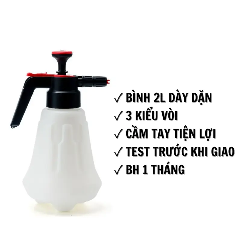 Bình Rửa Xe Bọt Tuyết Cầm Tay 2L, Rửa Xe Máy Xe Ô tô Tại Nhà (có bán từng món) 1