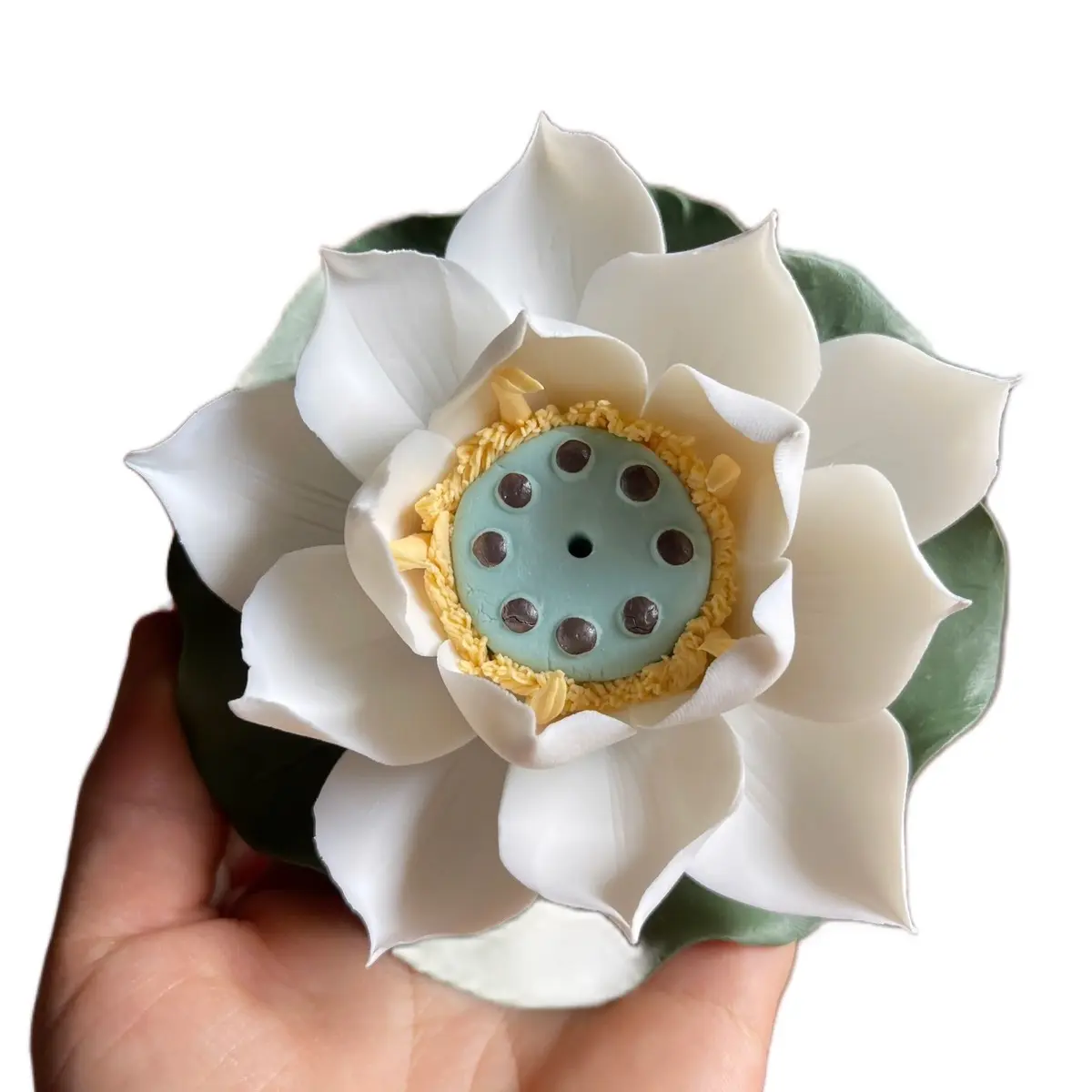 Hoa sen sứ cao cấp 11cm, hoa thả bát minh đường tụ thuỷ