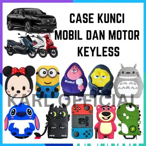 Case Kunci Mobil Motor Keyless Silikon Gantungan Cover Kunci Remote 3D Lucu