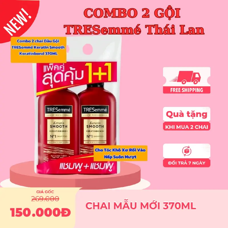 Combo 2 chai Dầu Gội+Xả Tresemme Thái Lan 370ml/chai Women 4