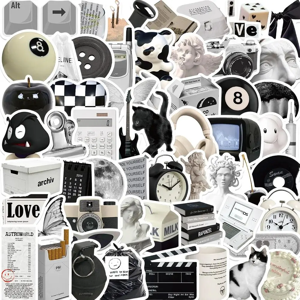 Y2K Style Car Stickers, 61pcs/set Waterproof Self Adhesive Decor Paper, Decor Sticker for Car, Gift Greeting Card, Water Bottle, Laptop & Phone