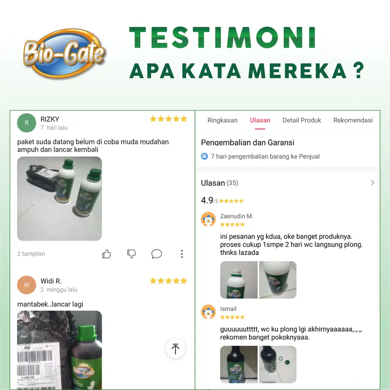 (500ml) BIOGATE - Obat Penguras WC Mampet Penuh Aman & Proses Cepat 7
