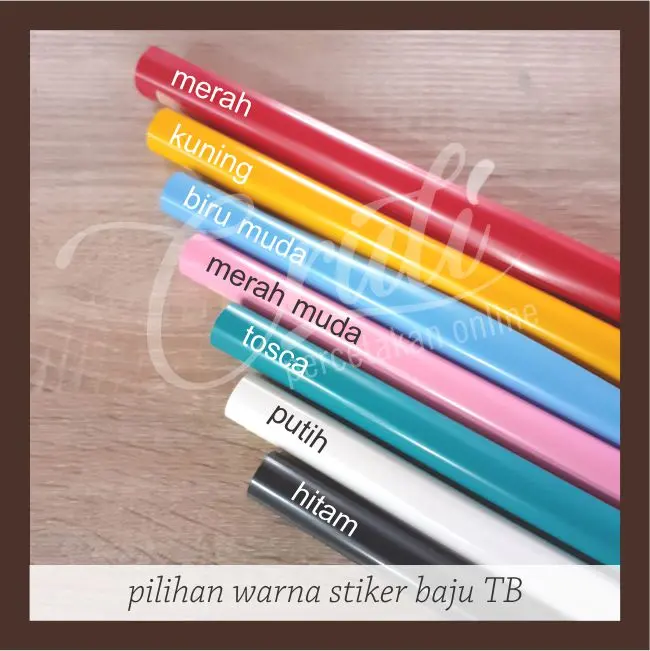 STIKER NAMA SABLON UNTUK DI KAIN/BAJU (C) 8-10 karakter termasuk spasi dan tanda baca (DM atau INBOX utk nama yg mau dibuat, contoh oke baru CO ya kak) tulis di note : nama yg mau dibuat stiker - ukuran - font - warna 3