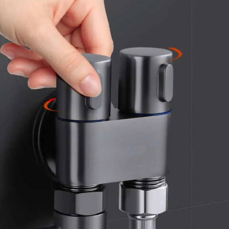 1-In-2-Out Dual Control Valve Wall Mounted Toilet Bidet Faucet Washing Machine Tap Faucet Bathroom Toilet Accessories