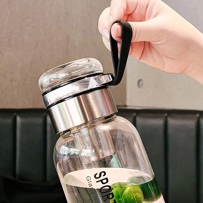 Bình Nước Thủy Tinh [Tặng Túi Đựng] Dung Tích 1000 ML Chịu Nhiệt Tốt Có Lõi Lọc Trà Không Rò Rỉ Nước 4