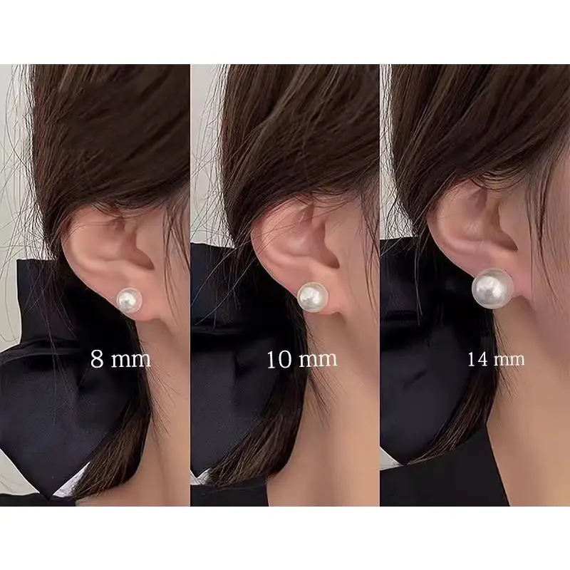 925 Silver Needle Small Temperamental Pearl Stud Earrings Women's Niche Design Earrings 2025 New Vintage Ear Jewelry