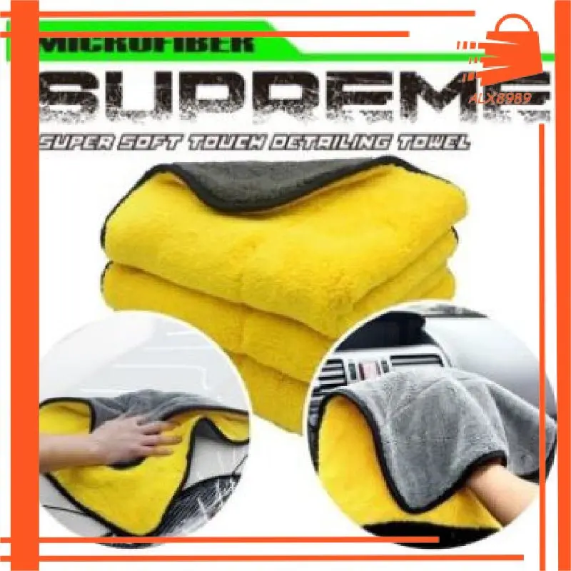 KAIN LAP MOBIL MICROFIBER 30X30 CAR WIPE COLT UNIVERSIAL SERBA GUNA TEBAL LAP MOTOR MOBIL SEPEDA DLL WARNA KUNING ABU Mobil Handuk Serbaguna 2 Sisi Tebal Daya Serap Air Cleaning Cloth