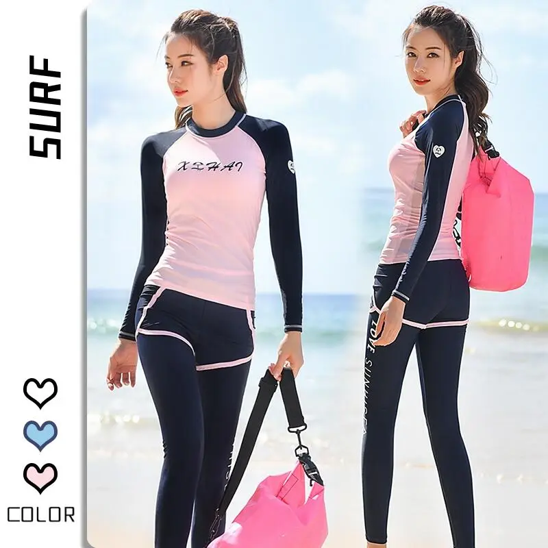 SURF READY STORK long sleep 3 Piece women's belly covering oversized bu renang perempuan swimsuit swimming slimming suit women muslimah