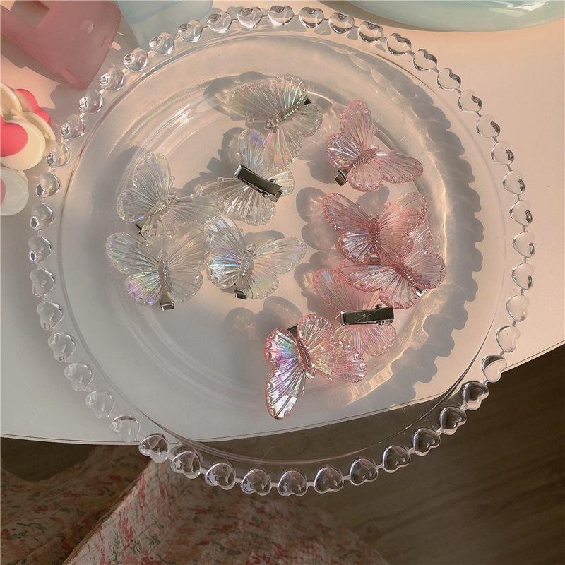 Pinky JP2025 Jepit Rambut Kupu-Kupu Model Mini Stylish Korea Lucu Transparan Plastik Souvenir
