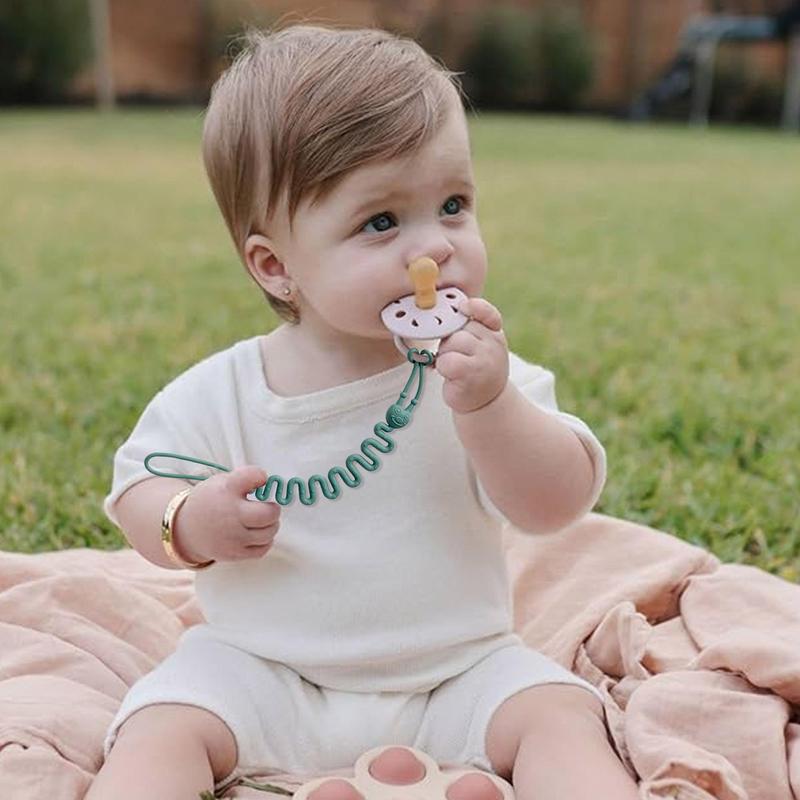 Baby Silicone Teether Chain (4 Counts/set), Anti-lost Teether Clip, Newborn Teething Toy, Teething Toys Suitable for Boys and Girls 2