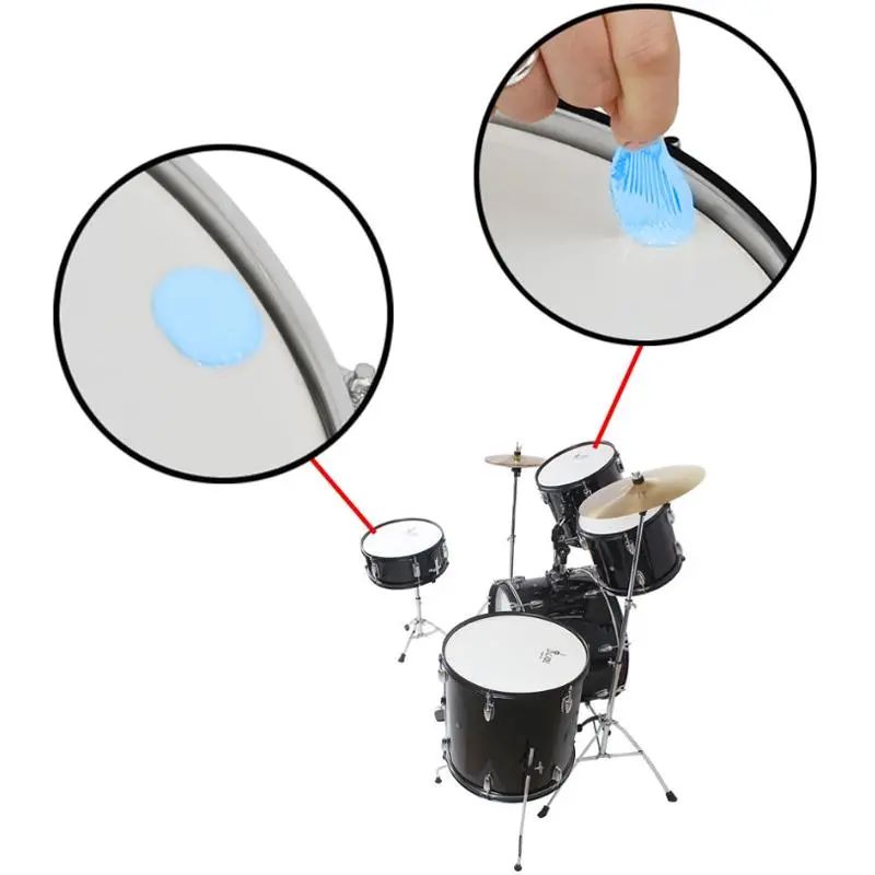 Drum Mute Pad, 12pcs/set Silicone Jazz Snare Drum Muffler, Drum Accessories for Home School Performance 2