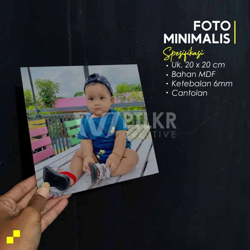 CETAK FOTO MINAMALIS UKURAN 20X20CM + BINGKAI KAYU MDF QUALITY INSTAWALL