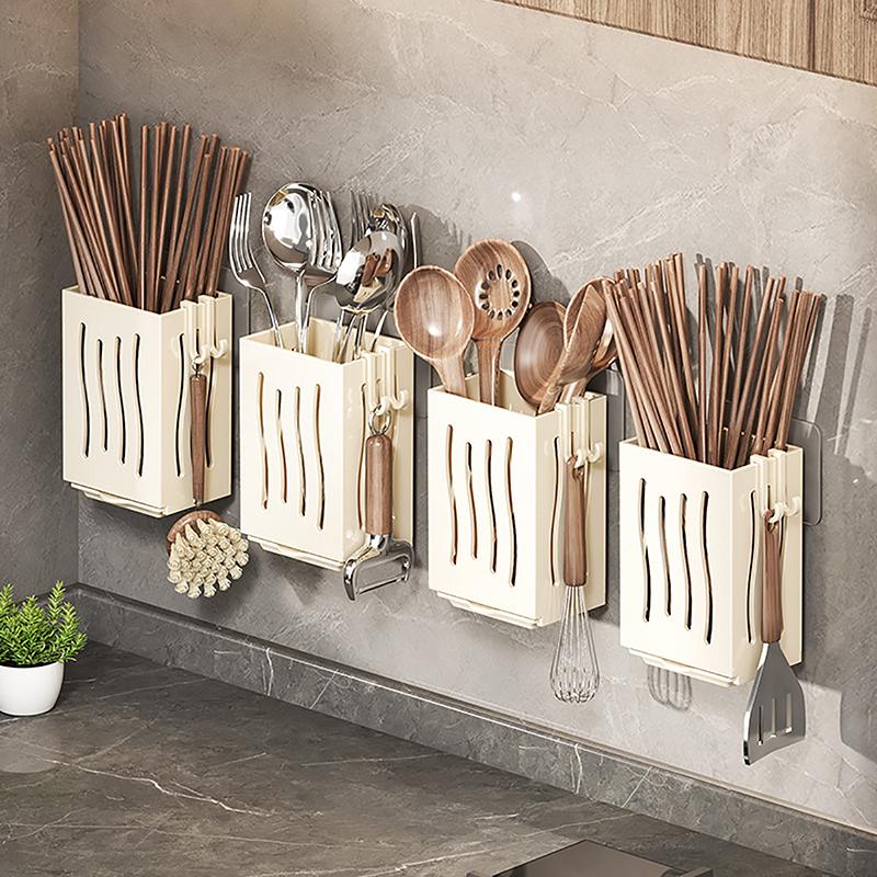 Product Introduction of Giá Để Dụng Cụ Nhà Bếp, 1 Cái, Đa Chức Năng, Thoát Nước, Giá Để Đũa, Treo Tường Hoặc Đứng Độc Lập, Hộp Đựng Dao Kéo, Làm Bằng Nhựa 17