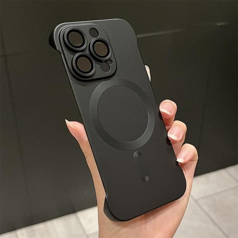 Ốp Điện Thoại, Chất Liệu PC Từ Tính Nhám, Không Viền, Chống Sốc, Tương Thích Với iPhone 15, 14, 13, 12, 11, Pro Max, Với Ốp Cứng Cạnh Mỏng Bảo Vệ Camera Gương