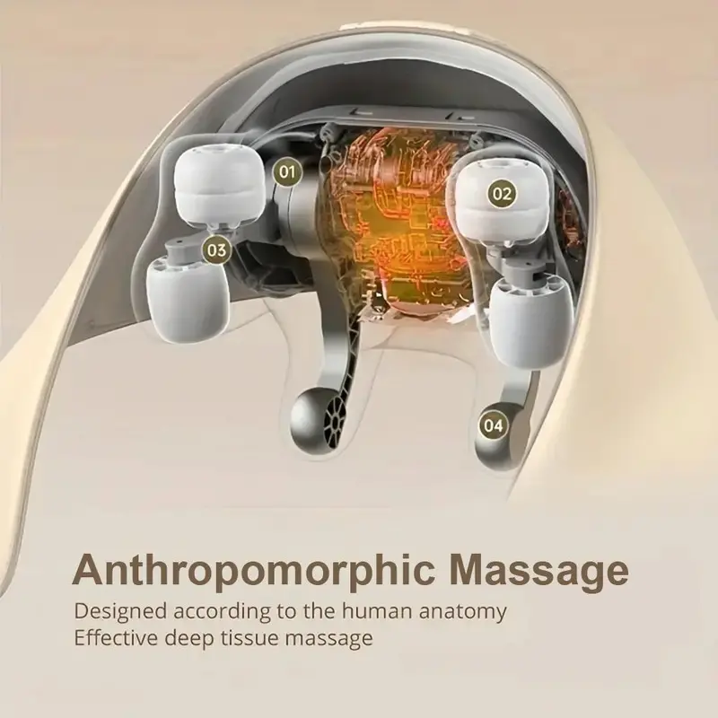 Neck & Shoulder Massager 3D Anthropomorphic Kneading Heating USB Rechargeable Electric Wireless Trapezius Muscle Cervical Massager For Neck, Back, Waist, Leg Massage, Stocking Fillers Gift 3