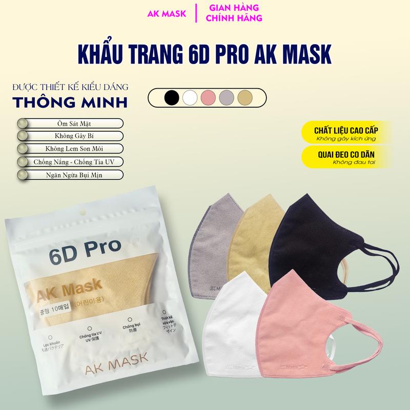 Thùng 100 chiếc khẩu trang 6D PRO AK MASK mẫu mới cao cấp Phụ Kiện Len Voi