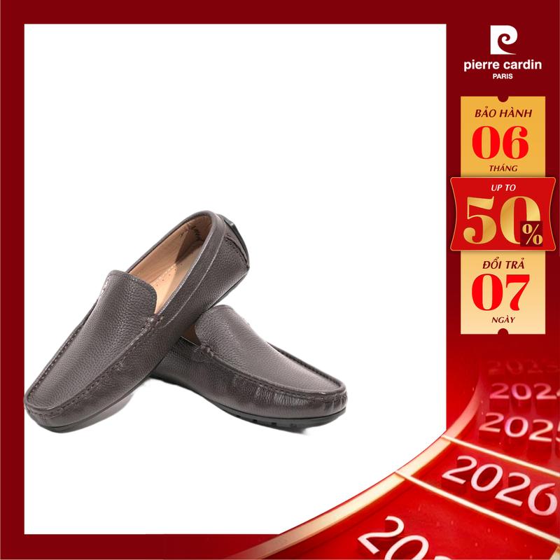   New  Giày mọi nam Pierre Cardin chất liệu da bò thật họa tiết da nổi đế cao su 533 