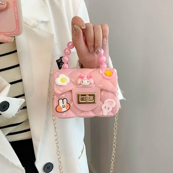 HYGGE-Tas Mutiara Jeli Stiker 3D Tas Selempang Anak Fashion 3