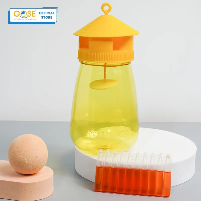 Lồng bẫy ruồi vàng 1L GOSE hũ bắt côn trùng kèm thuốc dẫn dụ hàng chính hãng 6