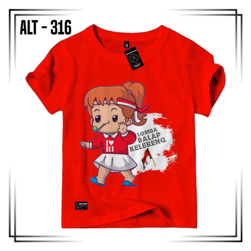 BAJU ATASAN ANAK PEREMPUAN LENGAN PANJANG 1-10 TAHUN MOTIF GARUDA 17 AGUSTUS // KAOS PEREMPUAN ALTHA EDISI KEMERDEKAAN INDONESIA 1