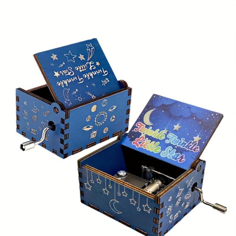 Twinkle Twinkle Little Star Wooden Music Box, Mini Color Hand Operated ...
