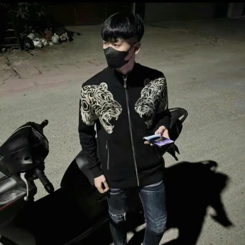 Áo khoác nỉ qp Phi líp hổ trắng đính đá thời trang Nam Nữ cao cấp Menswear