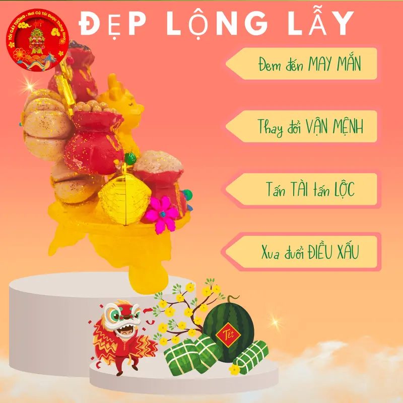 C57 - Tháp tỏi thờ cúng ông địa có đèn led, dĩa tỏi thần tài ngọc thực rồng vàng phát lộc chuẩn phong thủy - TỎI CÁT TƯỜNG - Trang Trí Nhà, Decor Phòng, Đồ trang trí phong thủy 1