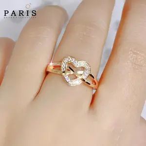 Cincin Titanium Wanita Lapis Emas Dan Permata Perhiasan Wanita Mewah Dan Kekinian 236