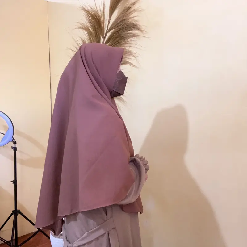 HIJAB SEGI EMPAT OVAL INSTAN (SMLXL) Lembut Panjang Wolfis Muslim Kerudung 1
