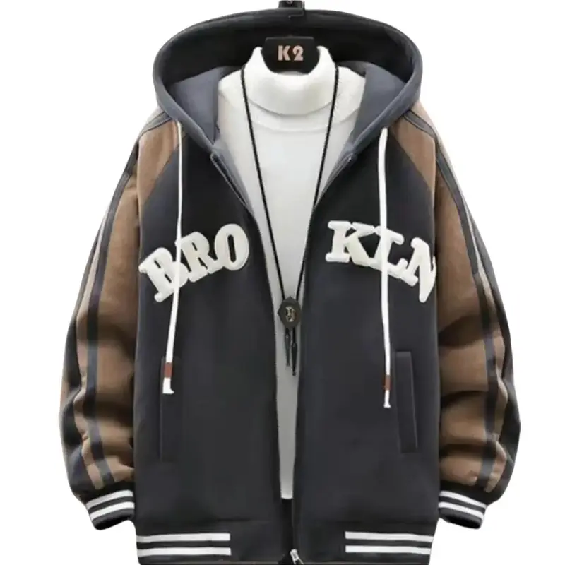 Áo Khoác Cardigan Nam Nữ BROKLN, Jacket Kem Menswear Tre Màu Xám Nhung 1