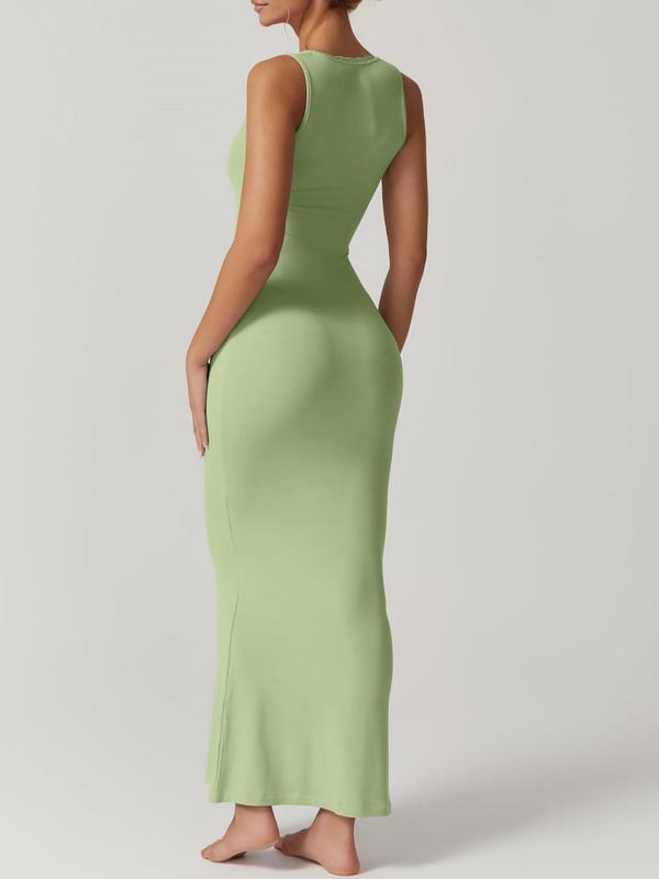 Women's Solid Contrast Lace Square Neck Party Dress, Elegant Sleeveless Long Dress for Party Banquet, Ladies Clothes for All Seasons 7