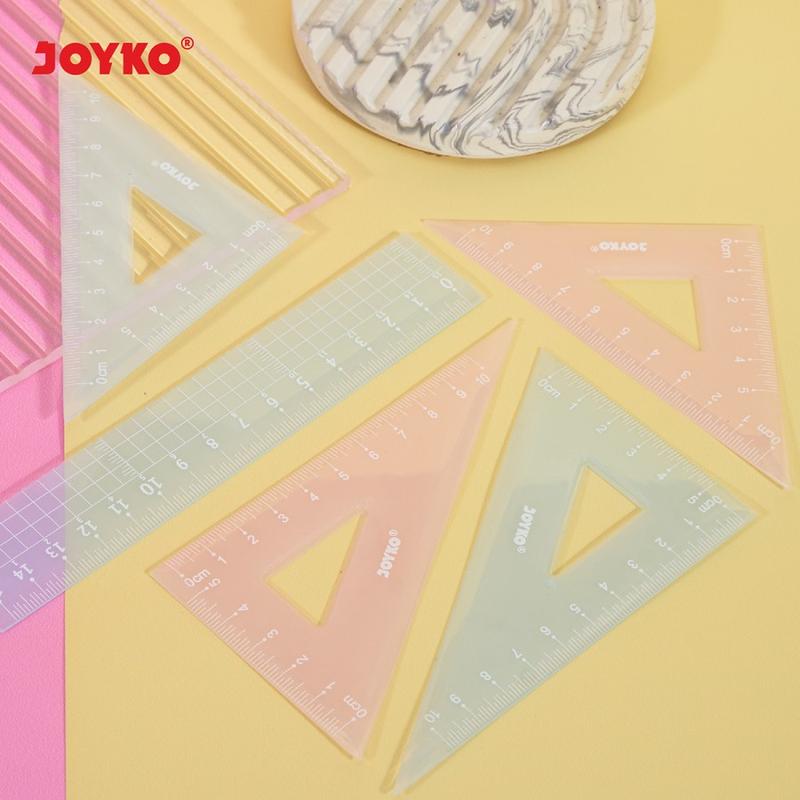 Penggaris Joyko RL-PS3 Pastel 1 Set 4 Pcs Ruler Matematika 3