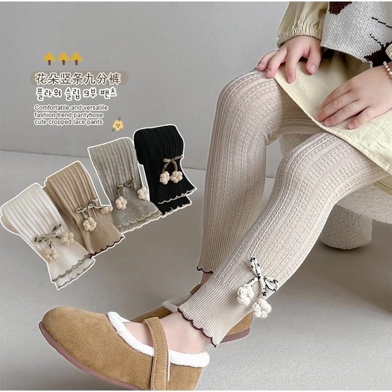 Quần legging cho bé gái, Quần dài dáng ôm đính hoa cho bé từ 1 đến 4 tuổi 1