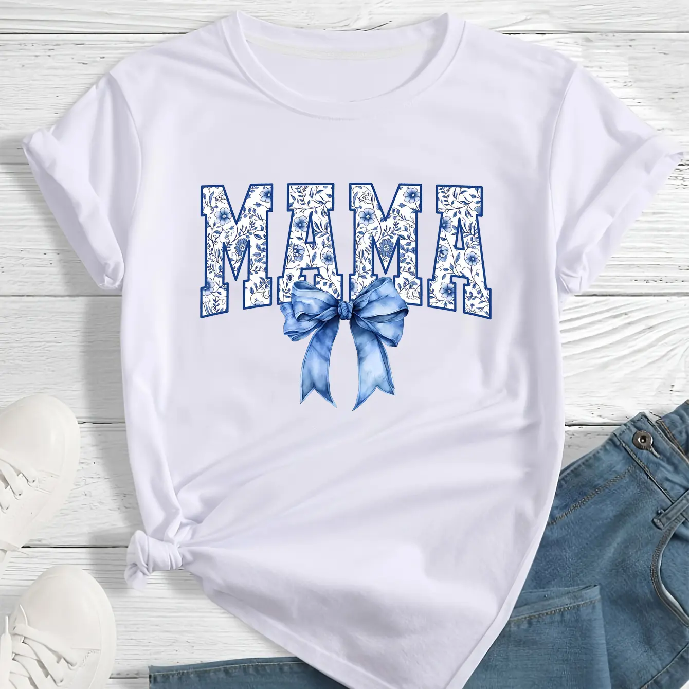 Summer Women's Cartoon Cute Digital Printed Pattern T-shirt Large Round Neck Casual Women's Short Sleeve