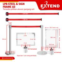 Gambar Tiang Pembatas Antrian Antrean Pita Stainless Steel Queue Line Pole Railing Stand 2 3 meter LPB-Steel Papan Display Sign Frame A3 Extend Biru Black Hijau Hitam Kuning Stiker - Steel-200Red, Steel Vertikal dari Foyu Photo Kota Surabaya 3 Tokopedia