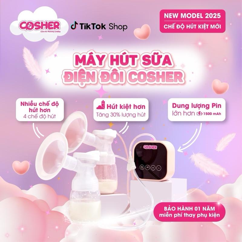 [PIN TÍCH ĐIỆN] Máy Hút Sữa Điện Đôi Nhập Khẩu Cosher, Phễu Size 24mm
