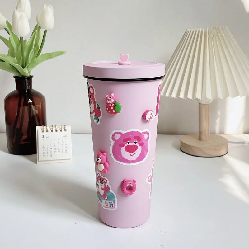 Ly Giữ Nhiệt Pastel Cao Cấp - Dung Tích 750ml - ( Tặng Kèm Túi Nhựa + Cọ Rửa + Sticker 2D và 3D ) cốc  giữ ly 3