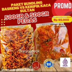 PAKET BUNDLING HARGA LEBIH HEMAT 500GR BASRENG PEDAS 500gr Keripik Kaca pedas Terlaris Termurah Ter ENAK Chips Food Snacks Goreng Asin Cemilan basreng viral raja ngemil