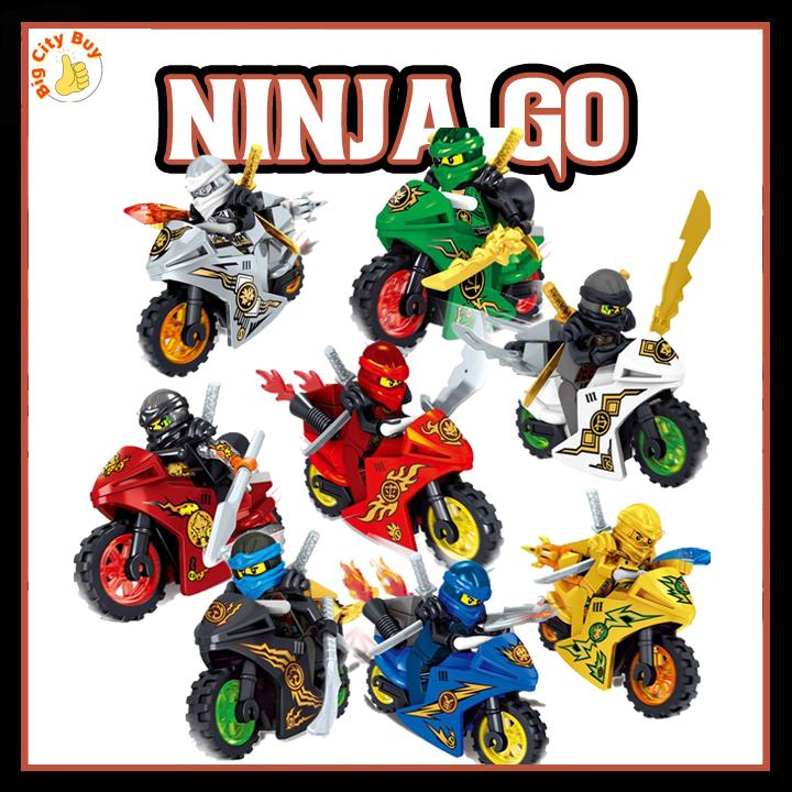 Set 8 Mô Hình Lắp Ráp Xe NinjaGo Siêu Đẳng Tặng Kèm 8 Nhân Vật Ninja Bigcitybuy đồ  chơilego   city