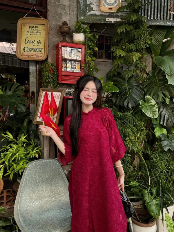 Áo Dài Cách Tân Nữ Dáng Suông 4 Tà Phù Hợp Mặc Lễ Tết, Đi Chơi, Du Xuân, Áo Dài Tết_Áo Dài SUMIN 2