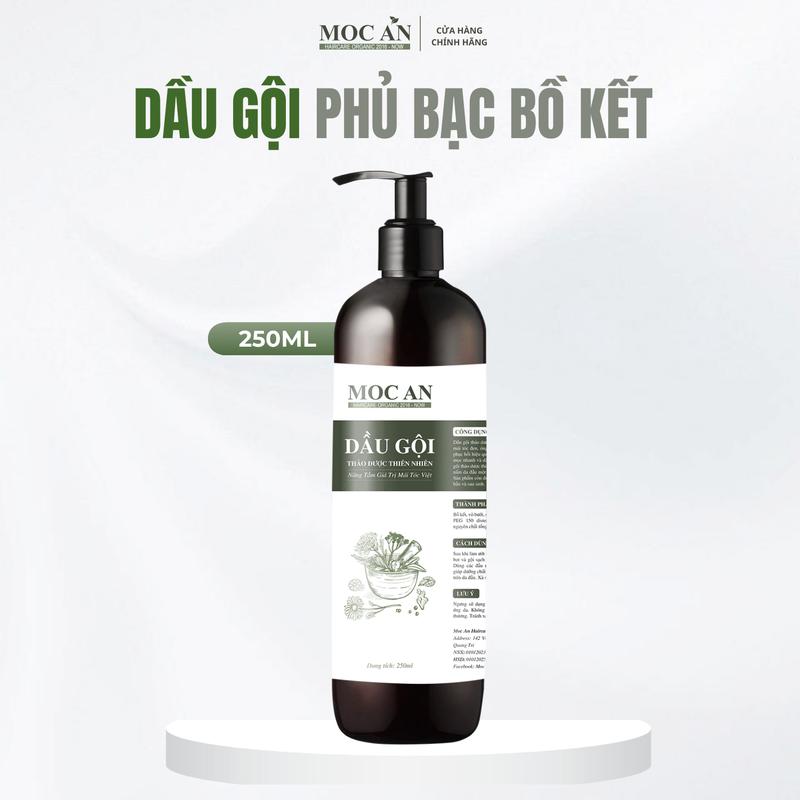 Combo Dầu Gội Phủ Bạc Thảo Dược Bồ Kết, Dầu Xả Chanh Gừng 250ml  Mộc Ân Haircare dành cho tóc hư tổn, dưỡng ẩm bóng mượt Dưỡng Tóc