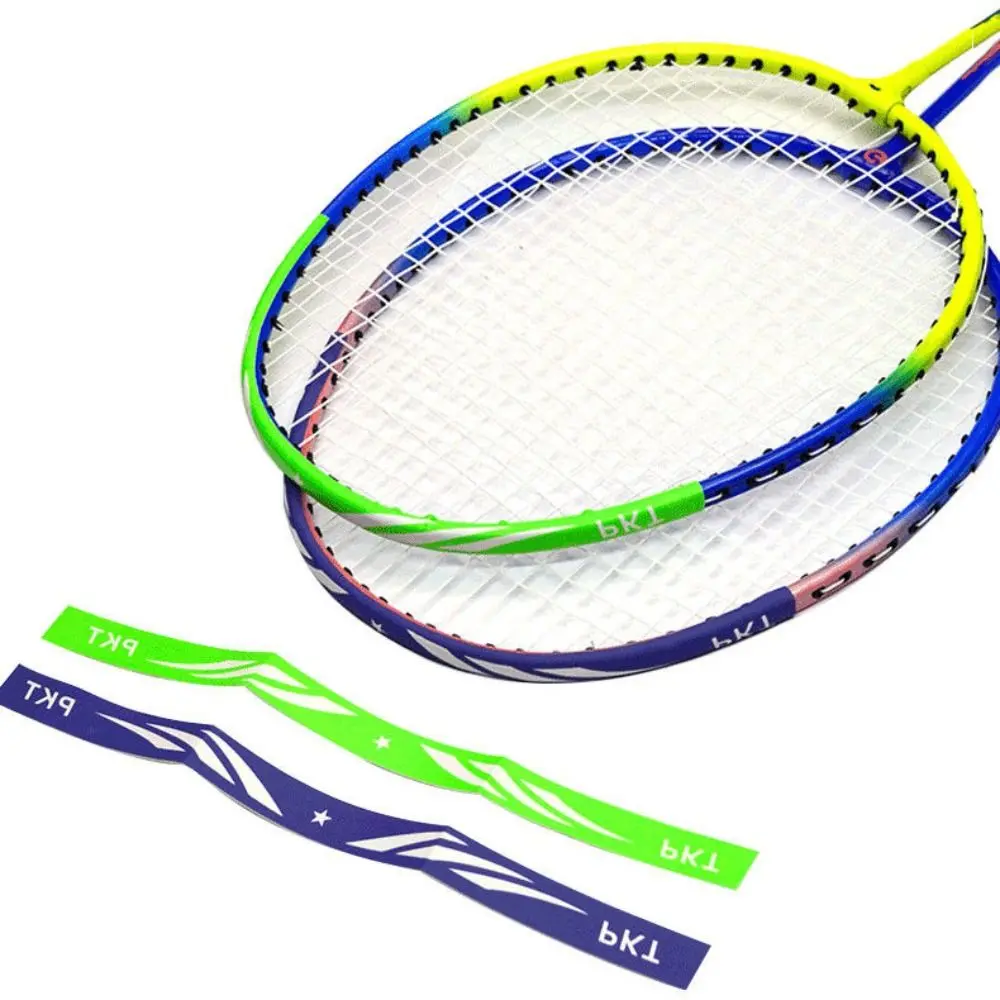 Border anti-collision strip Scratch Prevent Badminton Racket Head Edge Protector Reduce Impact And Friction Wear Resistant Racket Edge Protector Tape White/Black Printing Racquet Protective Sticker Tennis Racket