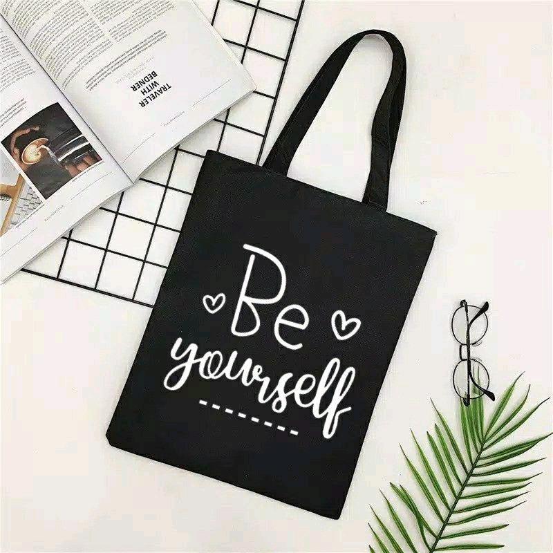Totebag pakai resleting tas kuliah tas sekolah 1