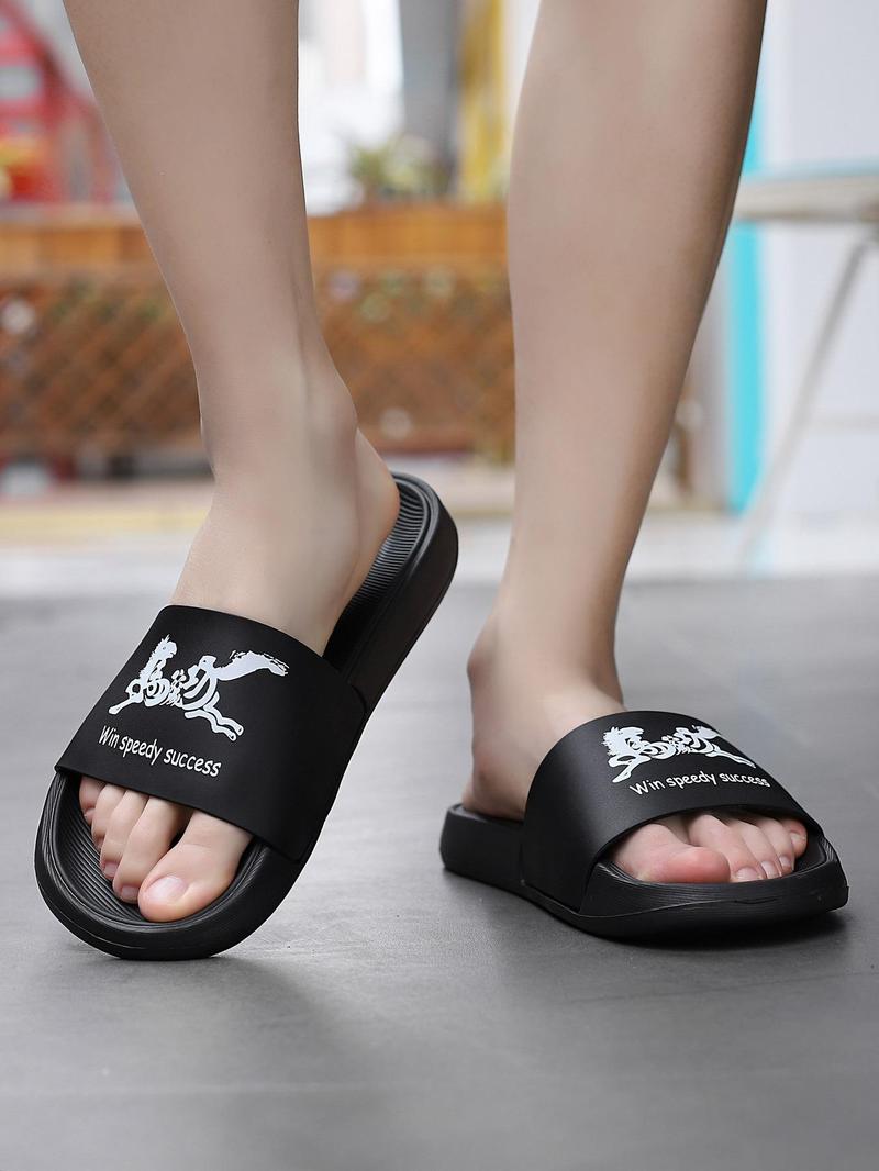 Product Introduction of Men's Casual Geometric Pattern Slides, Breathable Comfortable Non-slip Slippers, Fashionable Slides for Indoor & Outdoor Wear, Walking Shoes 6