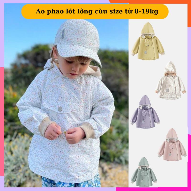Áo khoác lót lông cừu, áo phao Parka cho bé trai bé gái từ  tuổi từ 8-19kg