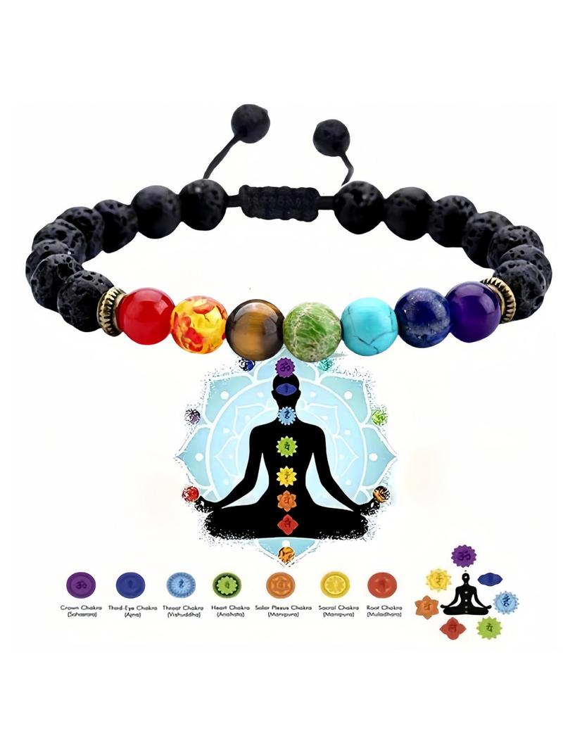 Product Introduction of Artificial Agate Crystal Beaded Bracelet, Fashionable Beaded Bracelet for Women & Men, Trendy All-match Jewelry for Party, Daily Clothing Decor 6